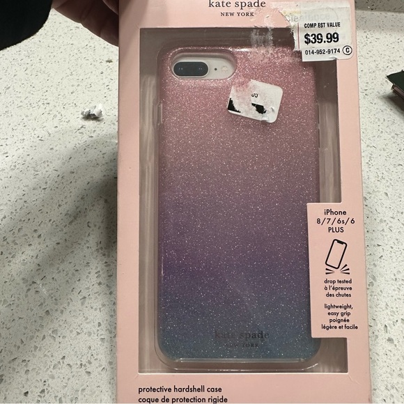 NIB KATE SPADE "Ombre Glitter" Hardshell Case for Apple iPhone 8/ 7/ 6s/ 6 NEW!! - Picture 2 of 5